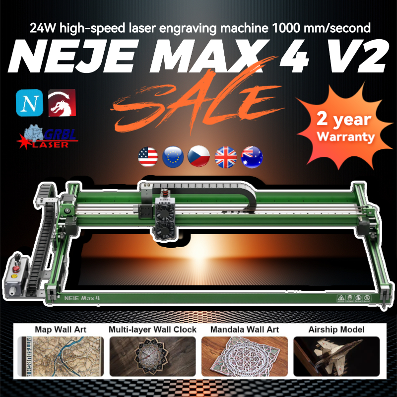 Industrial Laser Engraver For Wood - NEJE Max 4 V2 E80 24W