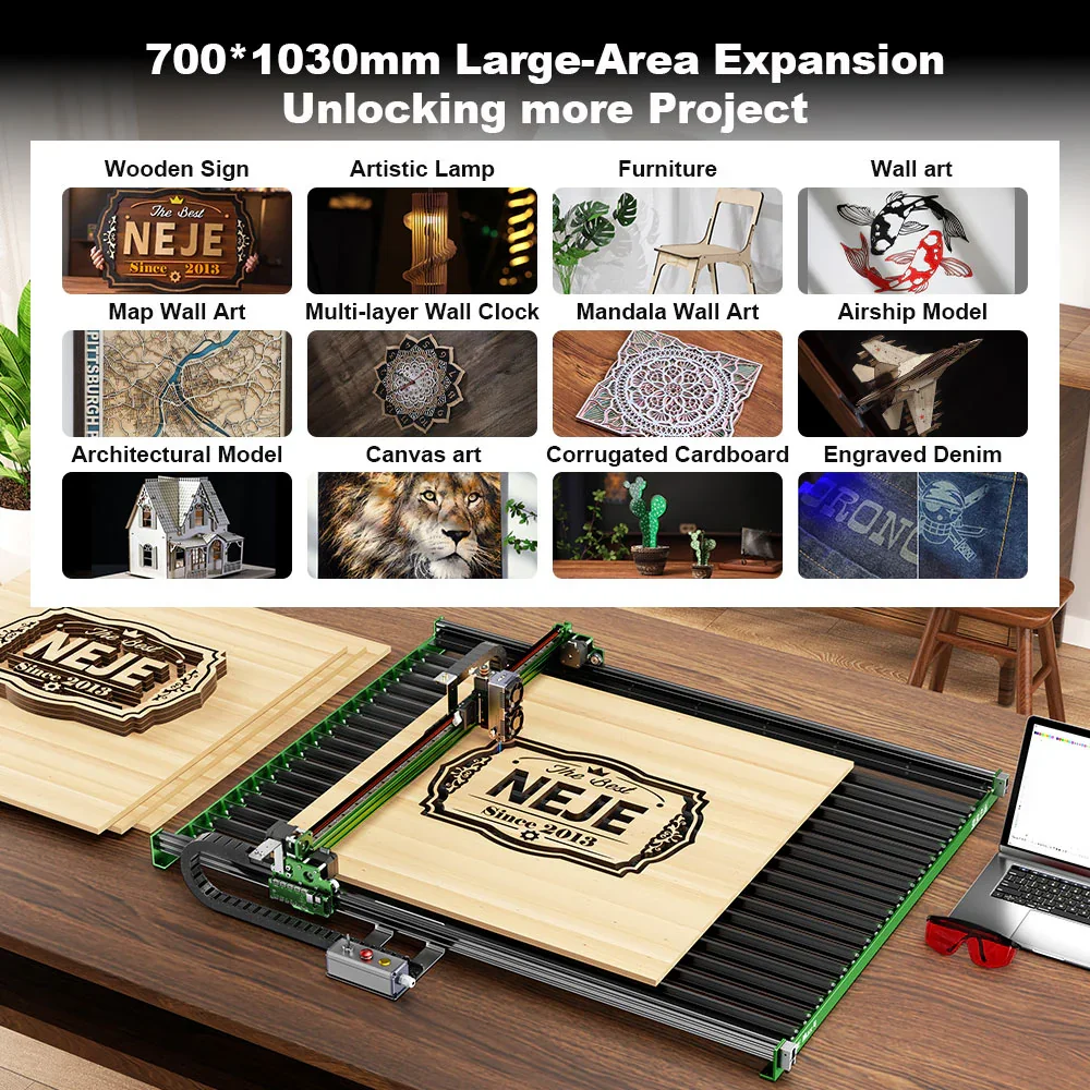 NEJE Max 4 V2 E80 24W High-Spe - огляд і ціна Industrial Laser Engraver For Wood