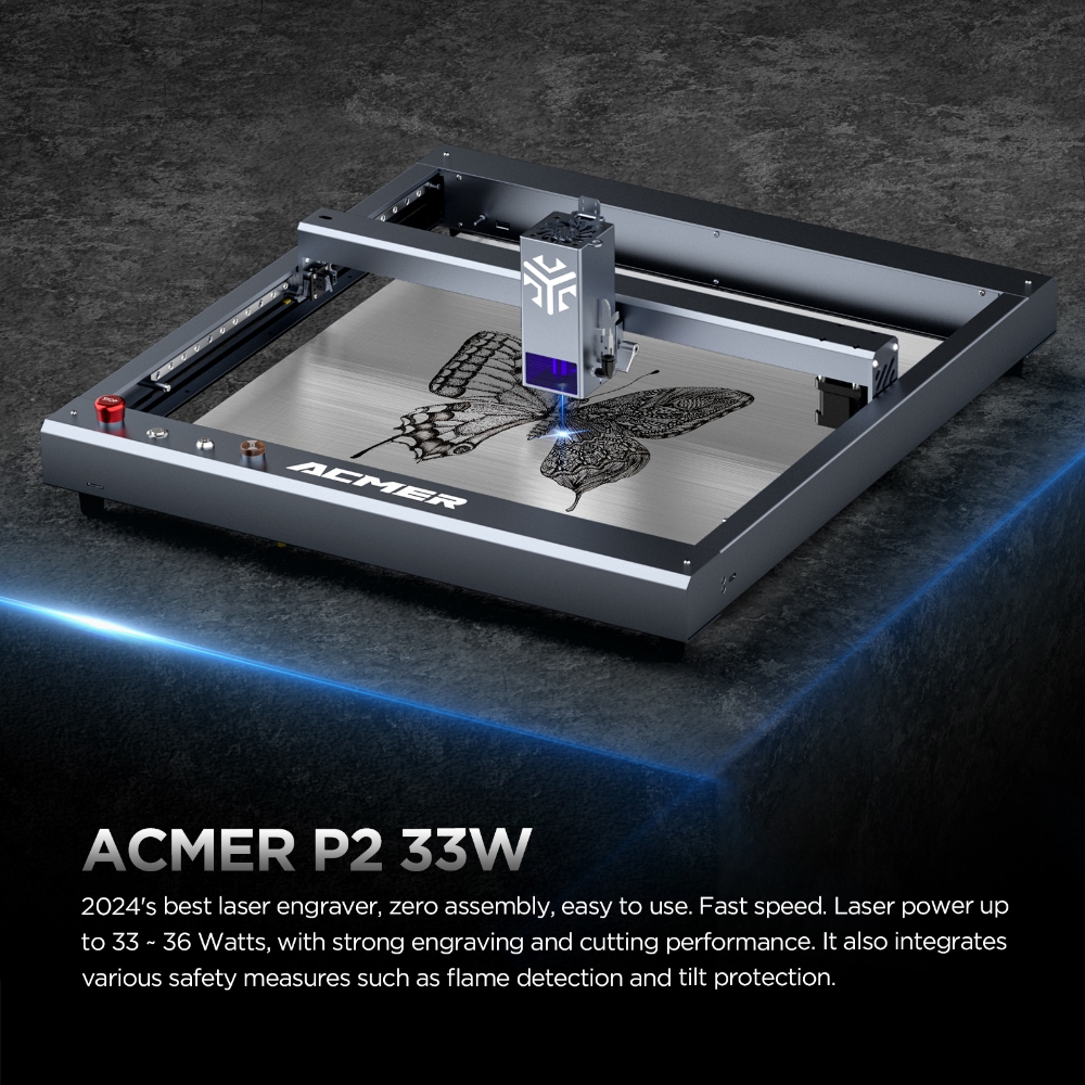 ACMER P2 33W lasers Engraver W - огляд і ціна Industrial Laser Engraver For Wood