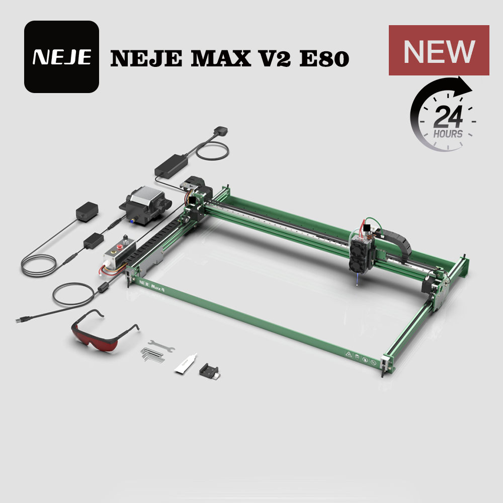 NEJE MAX V2 E80 80W 455nm Lase - огляд і ціна Industrial Laser Engraver For Wood
