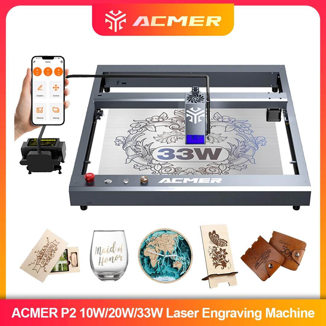 ACMER P2 Laser Engraver 33W 20 - огляд і ціна Industrial Laser Engraver For Wood