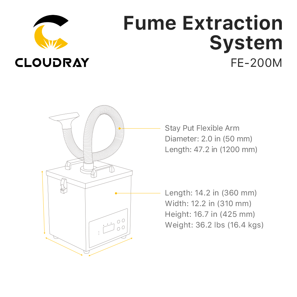 Cloudray Fume Extraction Syste - огляд і ціна Laser Marking Machine